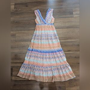 Colorful Zigzag Patterned Maxi Dress